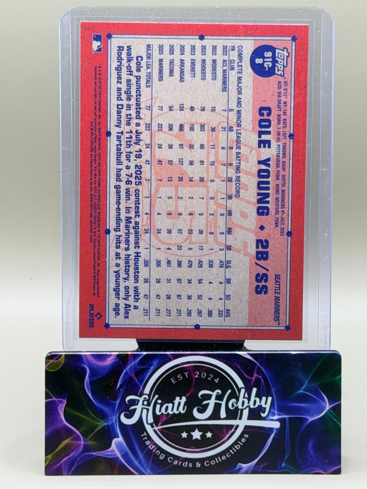 2026 Topps Series 1 #91C-8 Cole Young - 35th Anniversary Chrome Mojo (RC)