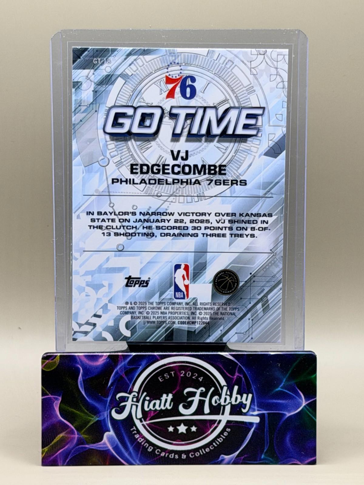 2025-26 Topps Chrome - Go Time VJ Edgecombe #GT-18 (RC)