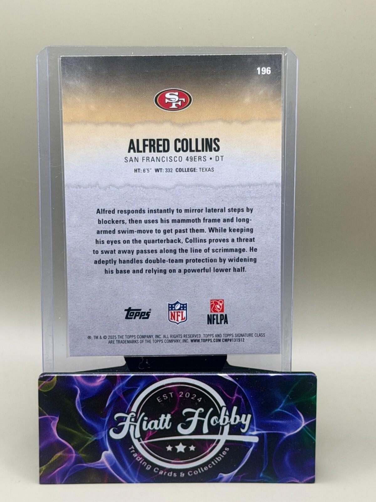 2025 Topps Signature Series Football - #196 Alfred Collins (RC)