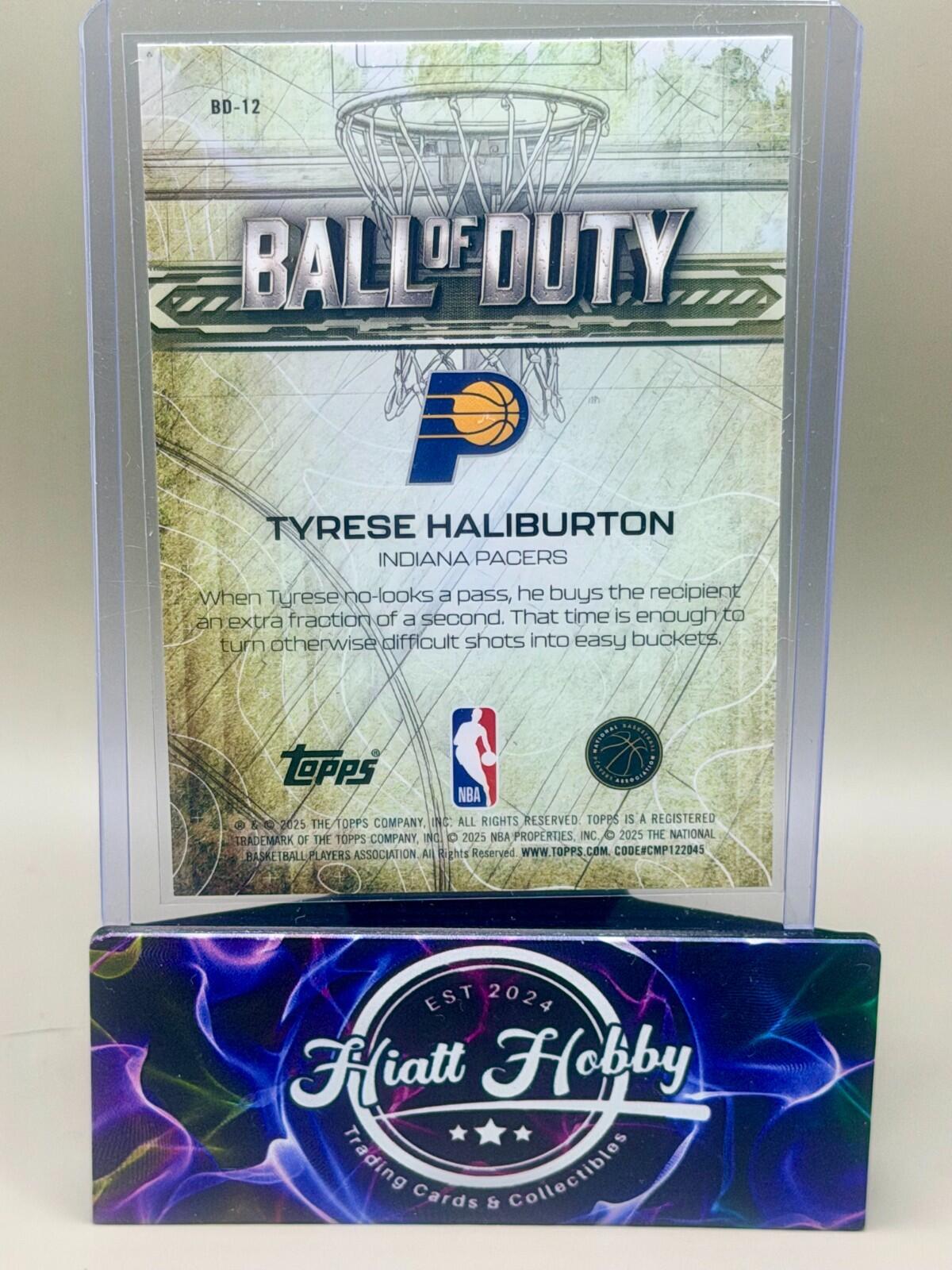 2025-26 Topps Chrome - #BD-12 Tyrese Haliburton - Ball of Duty - Raywave