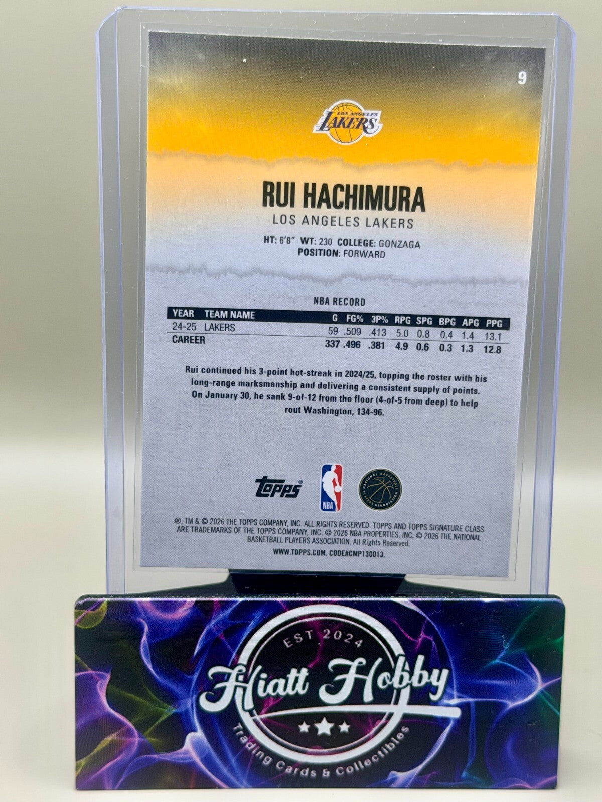 2025-26 Topps Signature Class Basketball - #9 Rui Hachimura - Pandora