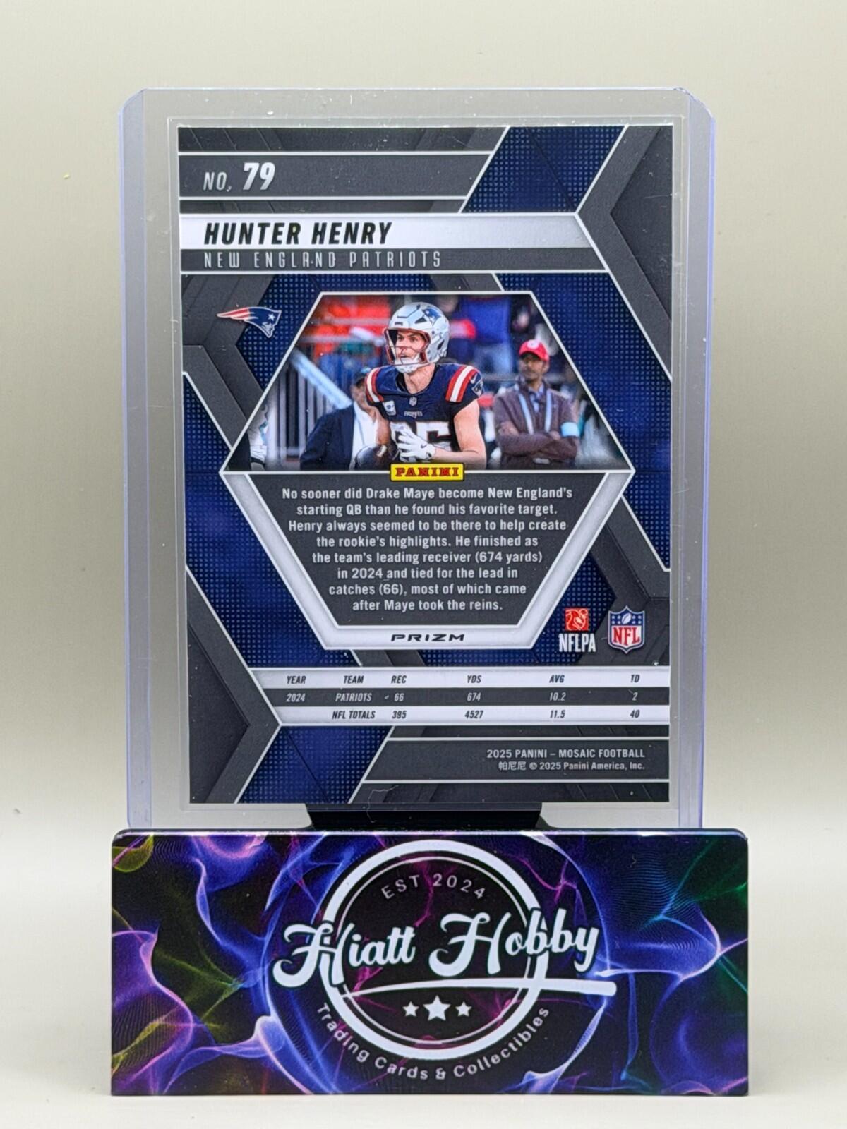 2025 Panini Mosaic Football - #79 Hunter Henry - Reactive Yellow Mosaic