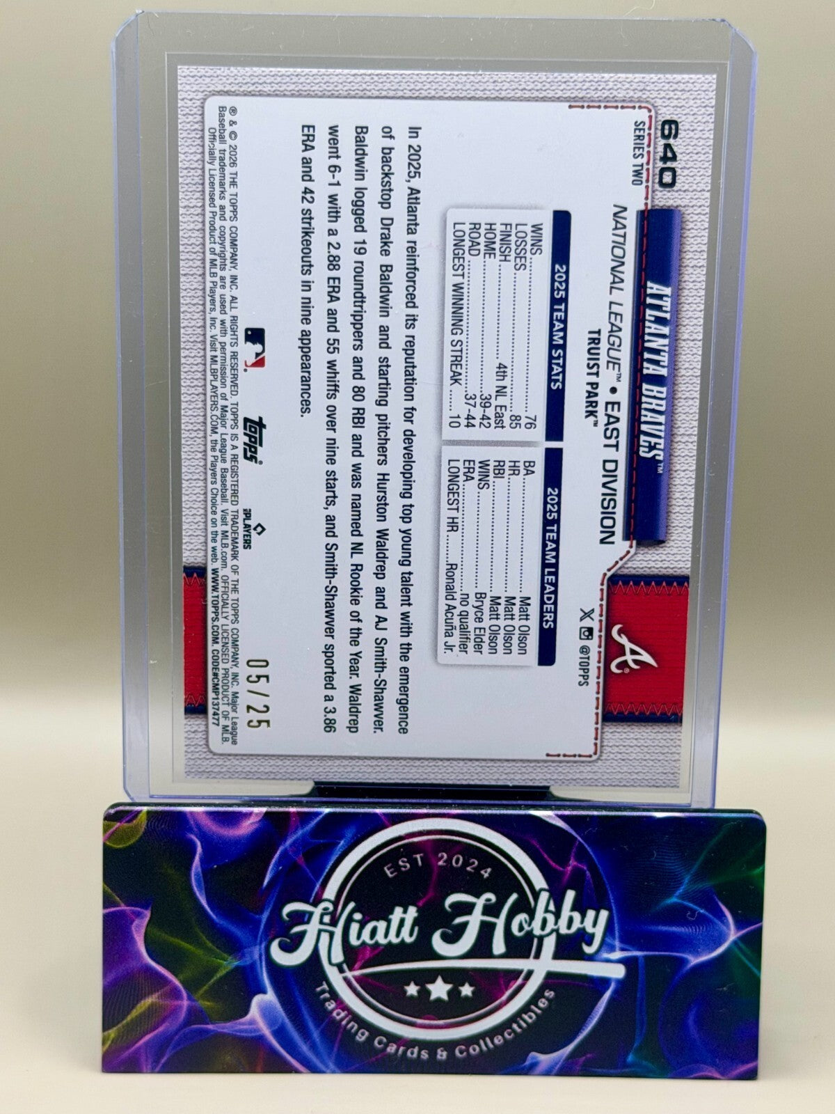 2026 Topps Series 2 - #640 Atlanta Braves - Orange All-Star Game Foil /25