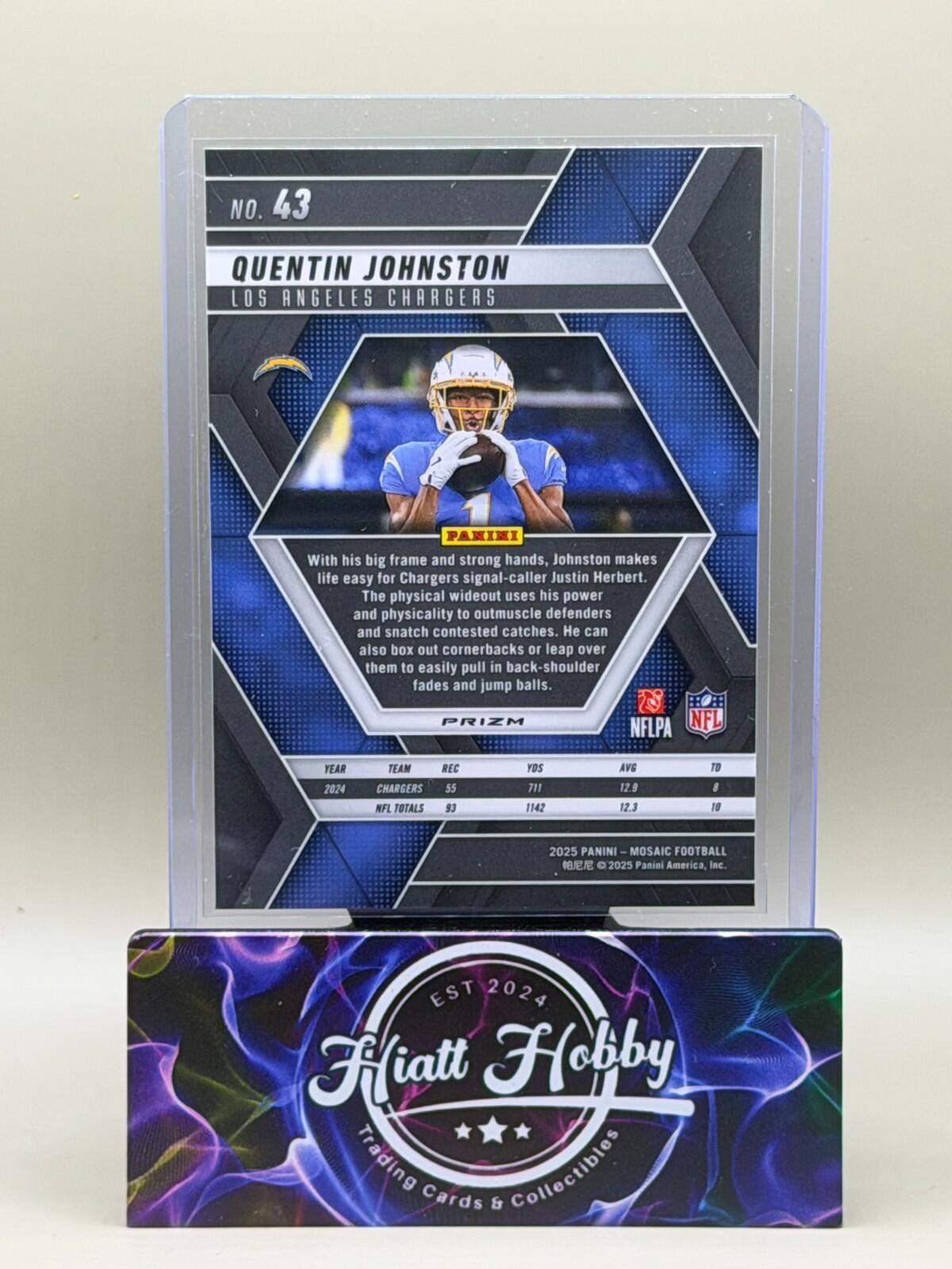 2025 Panini Mosaic Football - #43 Quentin Johnston - Green Mosaic
