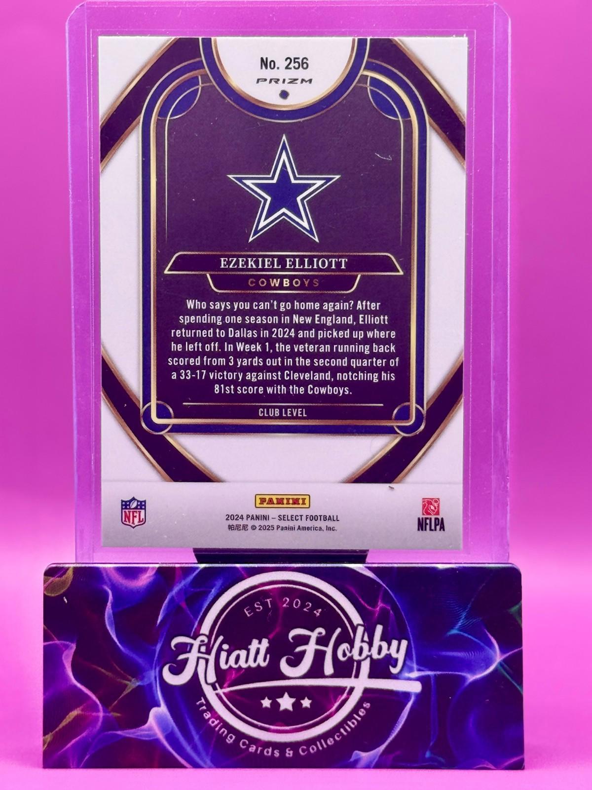 2024 Panini Select - Ezekiel Elliott #256 - Club Level Black & Green Shock Prizm