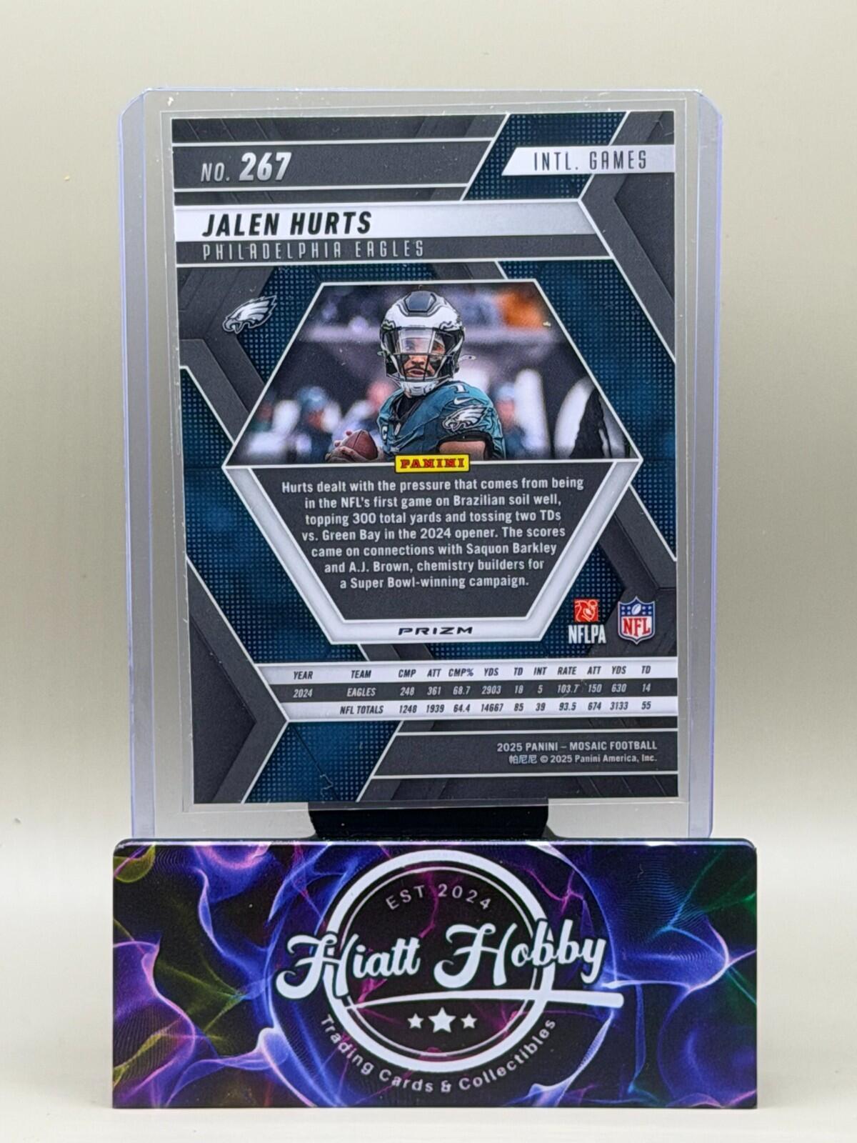 2025 Panini Mosaic Football - #267 Jalen Hurts - Reactive Yellow Mosaic