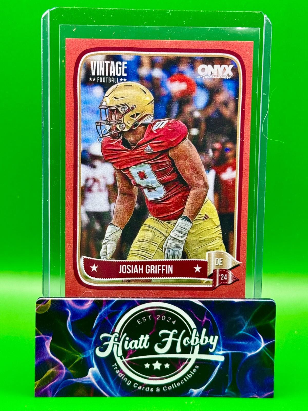 2024 Onyx Vintage Football - Josiah Griffin Jr #OVJOGR - Red /25 (RC)
