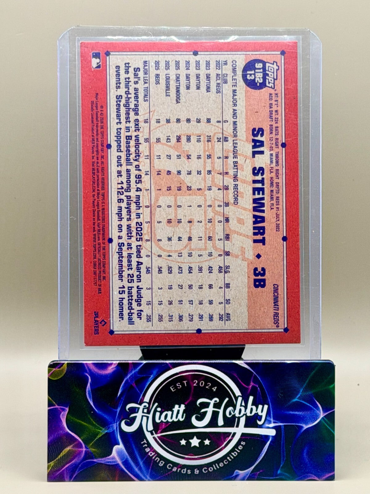 2026 Topps - #91C2-13 Sal Stewart - 35th Anniversary - Pink Crackle (RC)