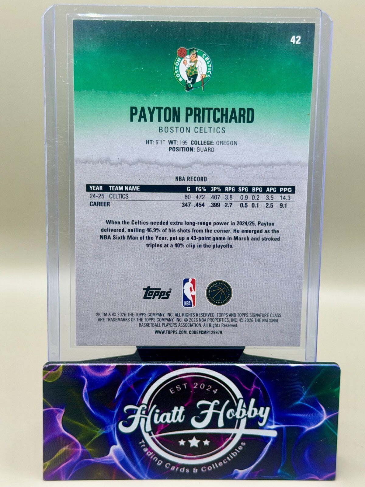 2025-26 Topps Signature Class Basketball - #42 Payton Prichard - Orange Blue