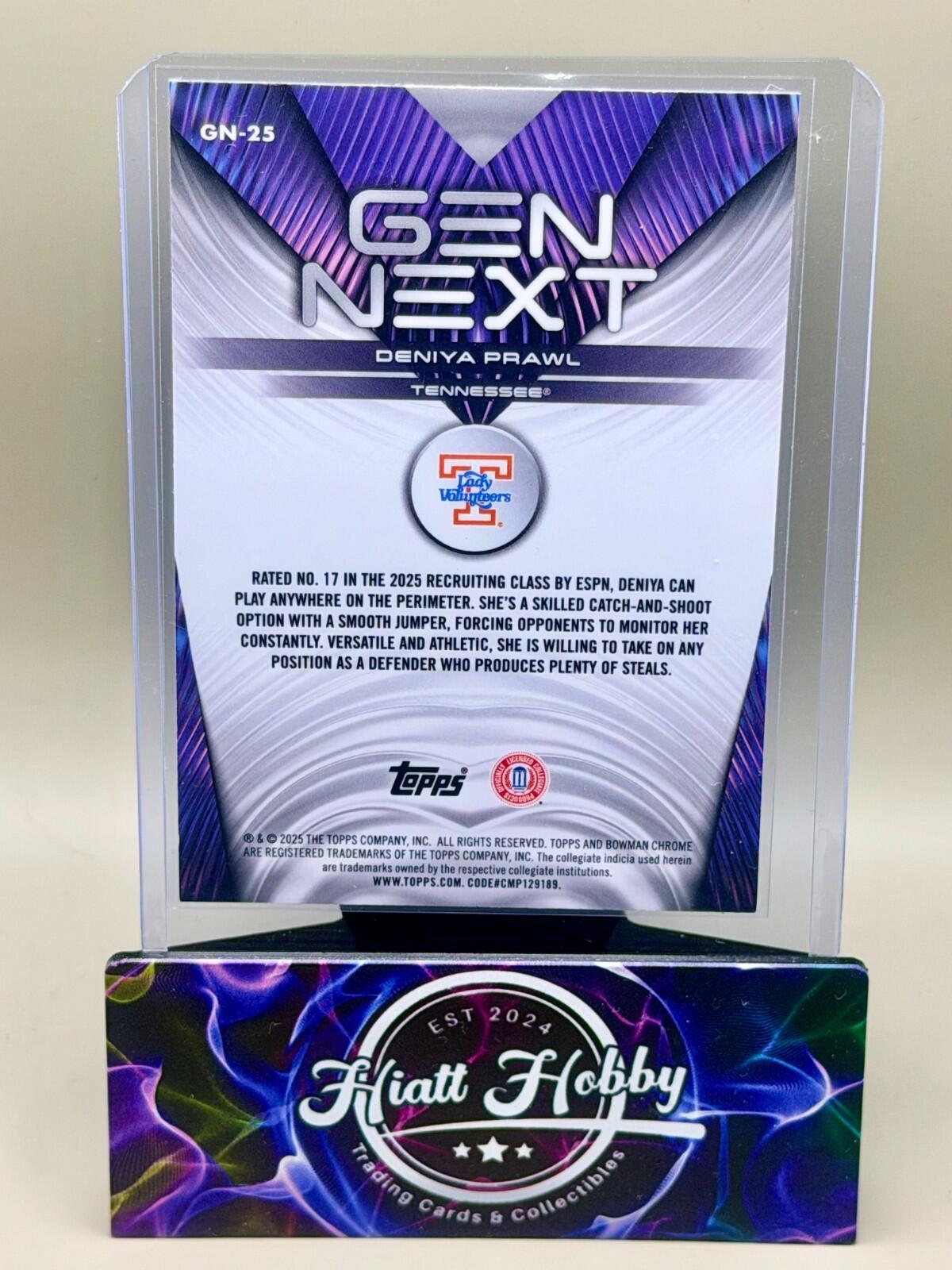 2025-26 Bowman Chrome Basketball - #GN-25 Deniya Prawl - Gen Next