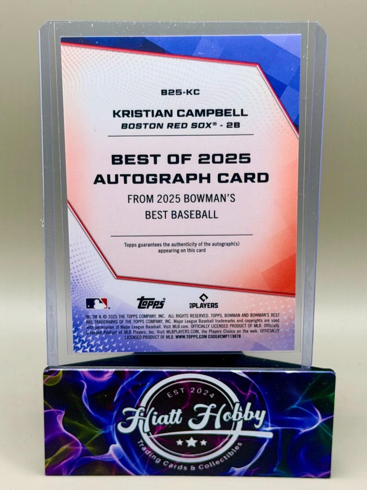 2025 Bowman's Best - #B25-KC Kristian Campbell - Green Auto /99 (RC)