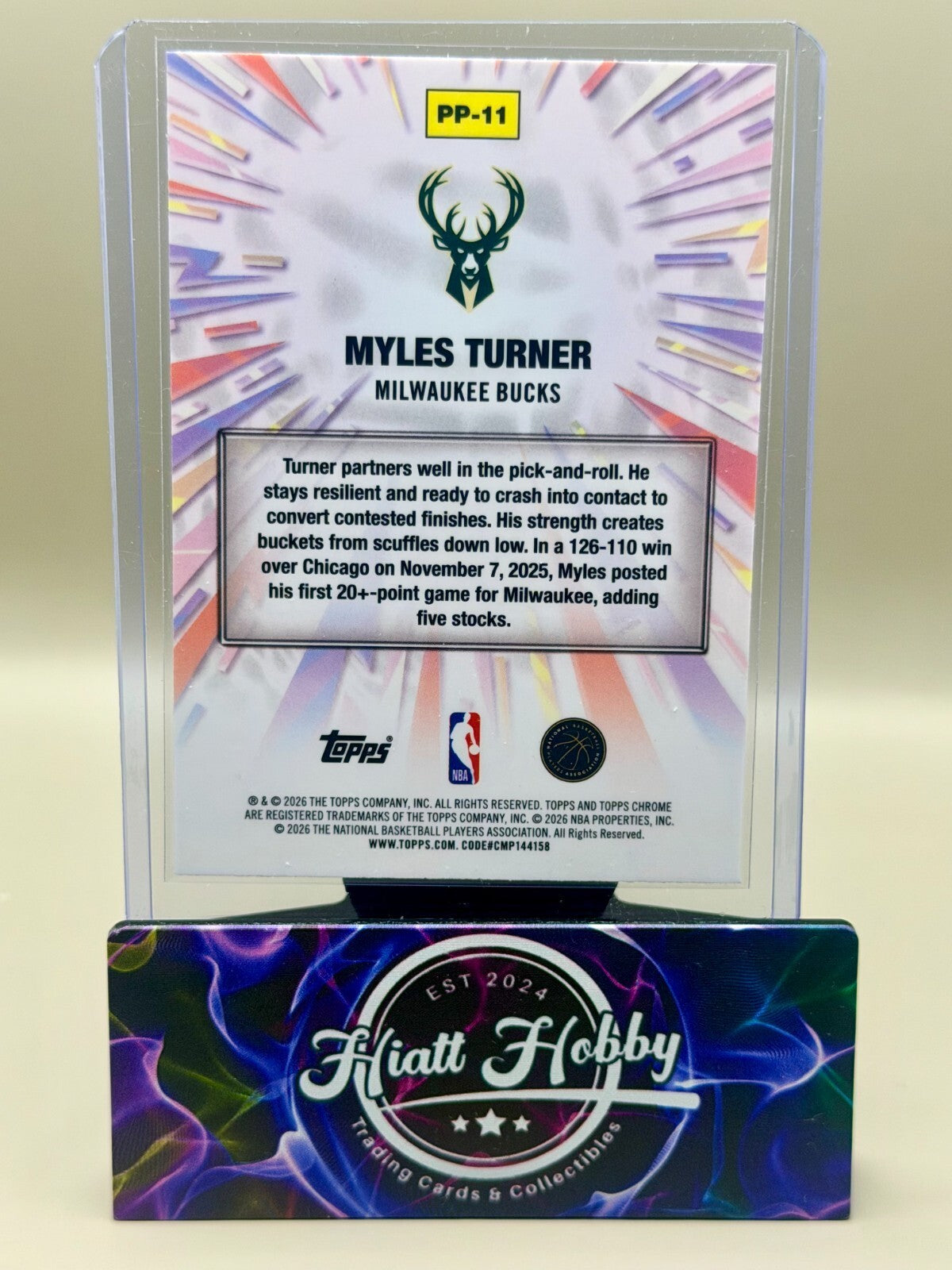 2025-26 Topps Chrome Update - #PP-11 Myles Turner - Power Players