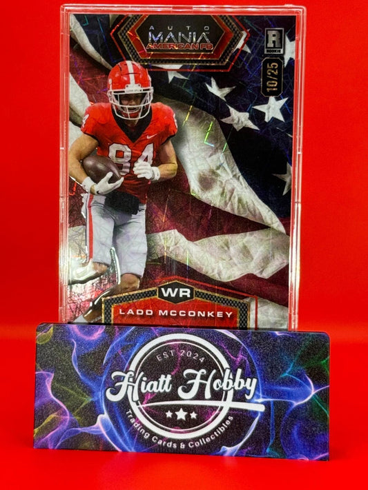 2024 Wild Card Auto Mania - Ladd McConkey #AMAH-LN -American Flag Laser Foil /25