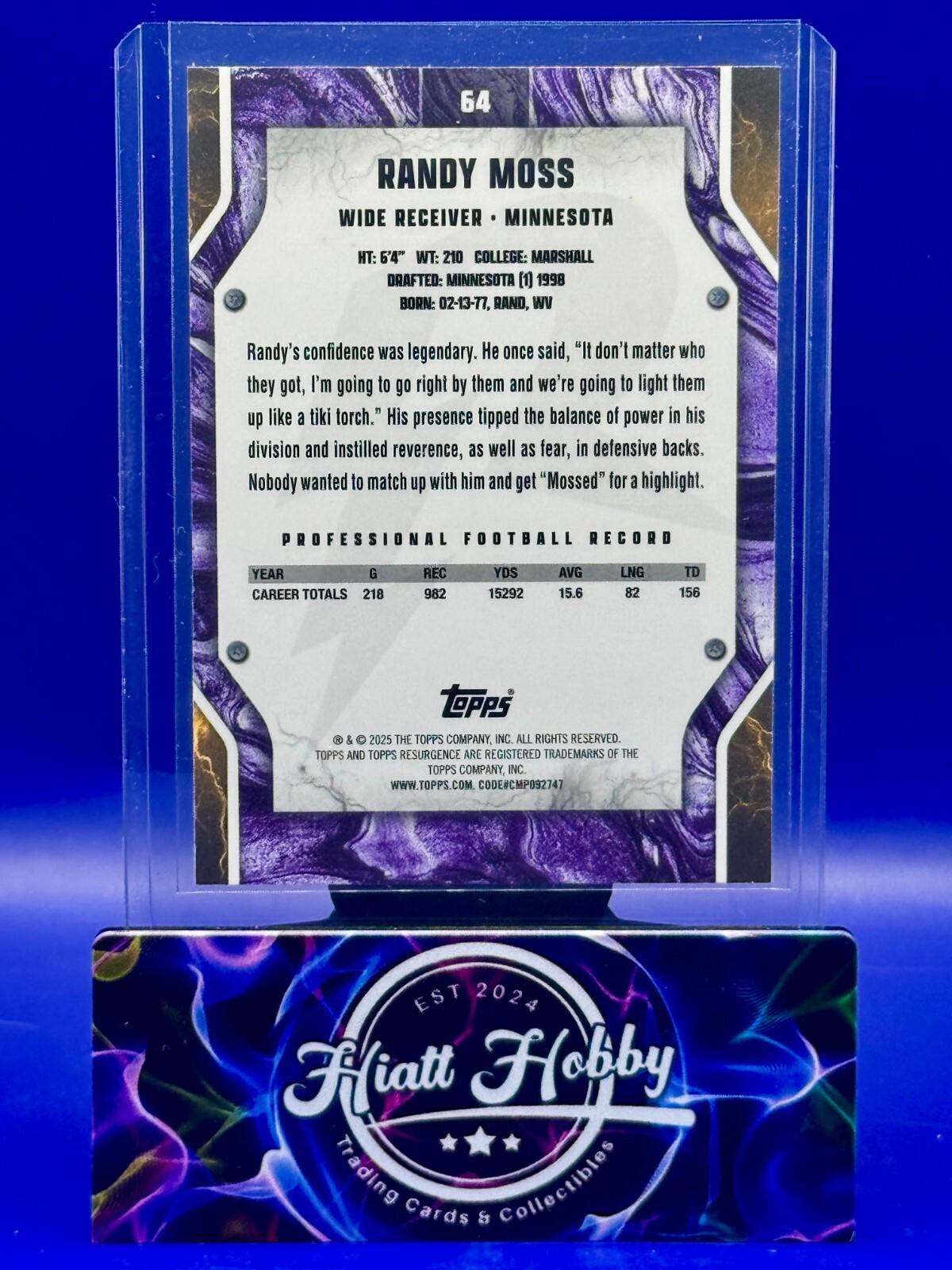 2024 Topps Resurgence - Randy Moss #64 - Blue & Orange Spark