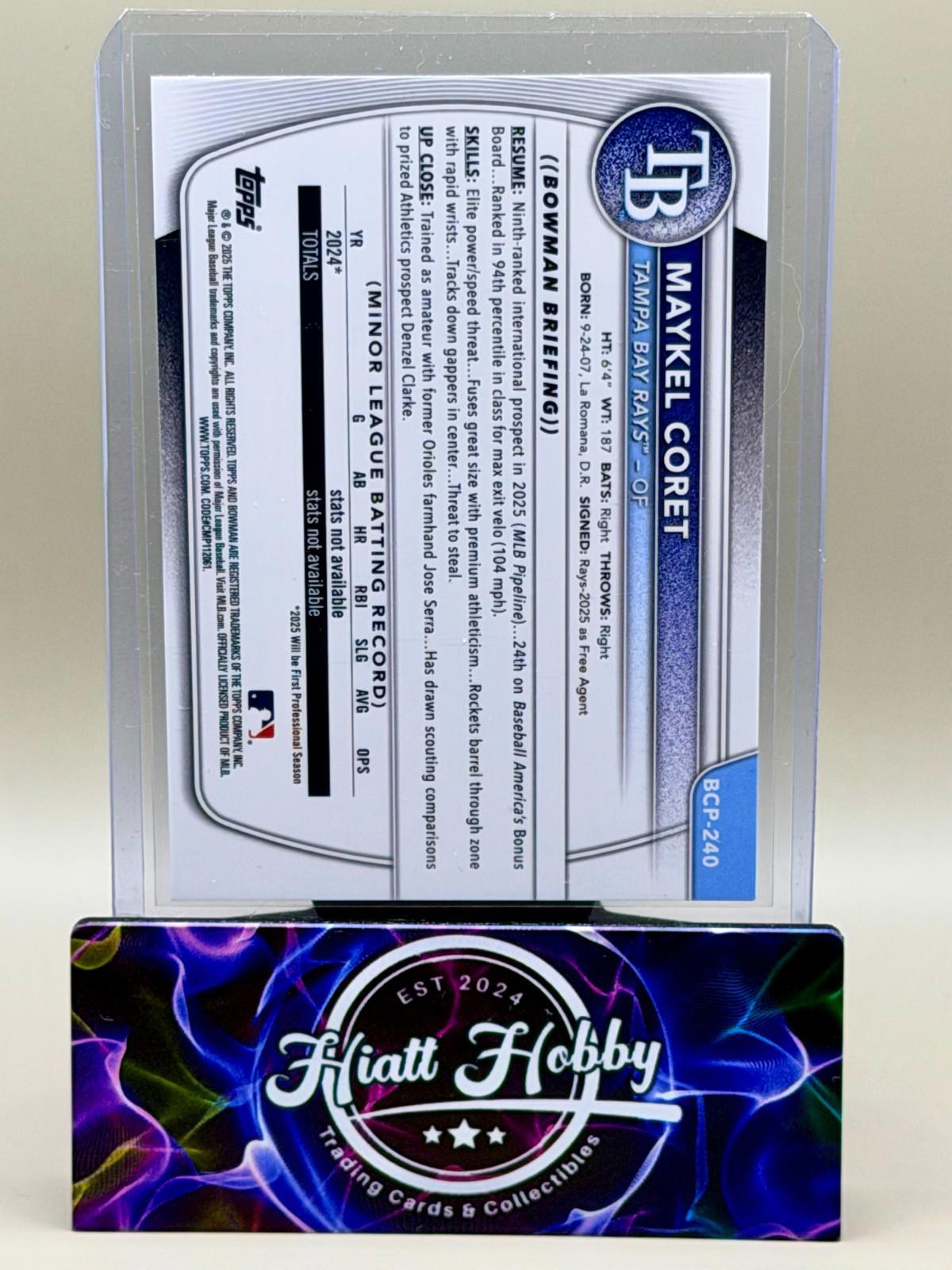 2025 Bowman Chrome - Maykel Coret #BCP-240 - Speckle Refractor /299 (RC)