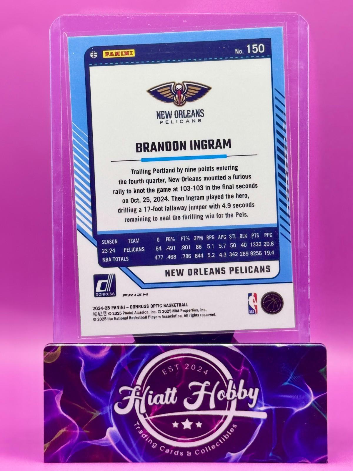 2024-25 Panini Donruss Optic - Brandon Ingram #150 - Purple Shock Prizm