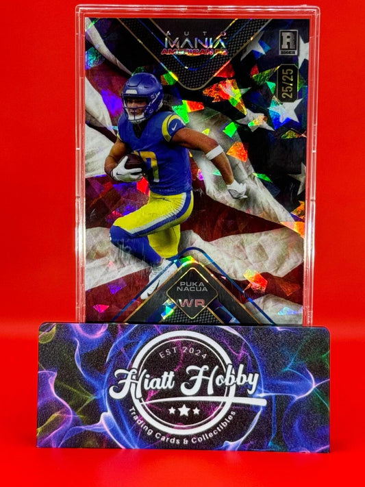 2024 Wild Card Auto Mania - Puka Nacua #AMAT-PN - American Flag Ice 25/25 🔥