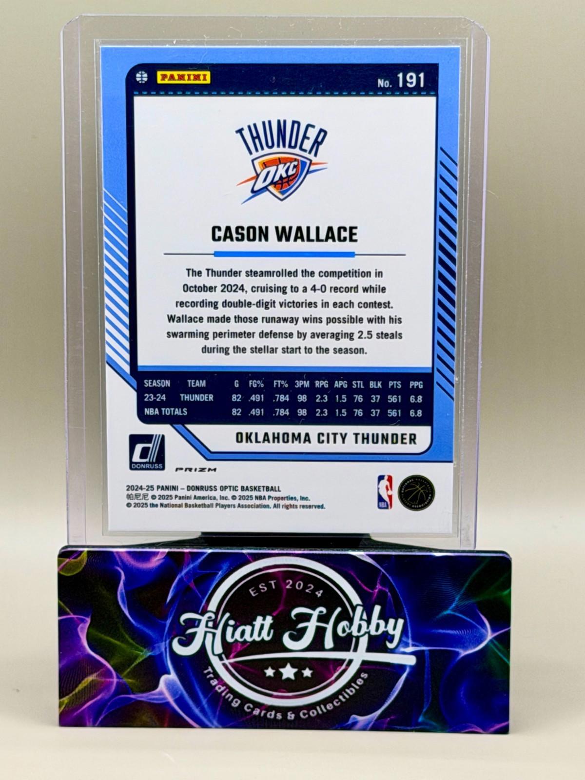 2024-25 Panini Donruss Optic - Cason Wallace #191 - Purple Shock Prizm