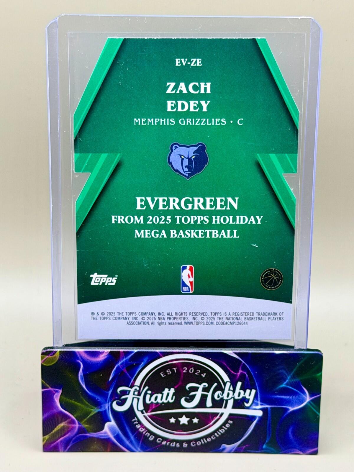 2025-26 Topps Holiday Basketball - #EV-ZE Zach Edey - Evergreen Die-Cut
