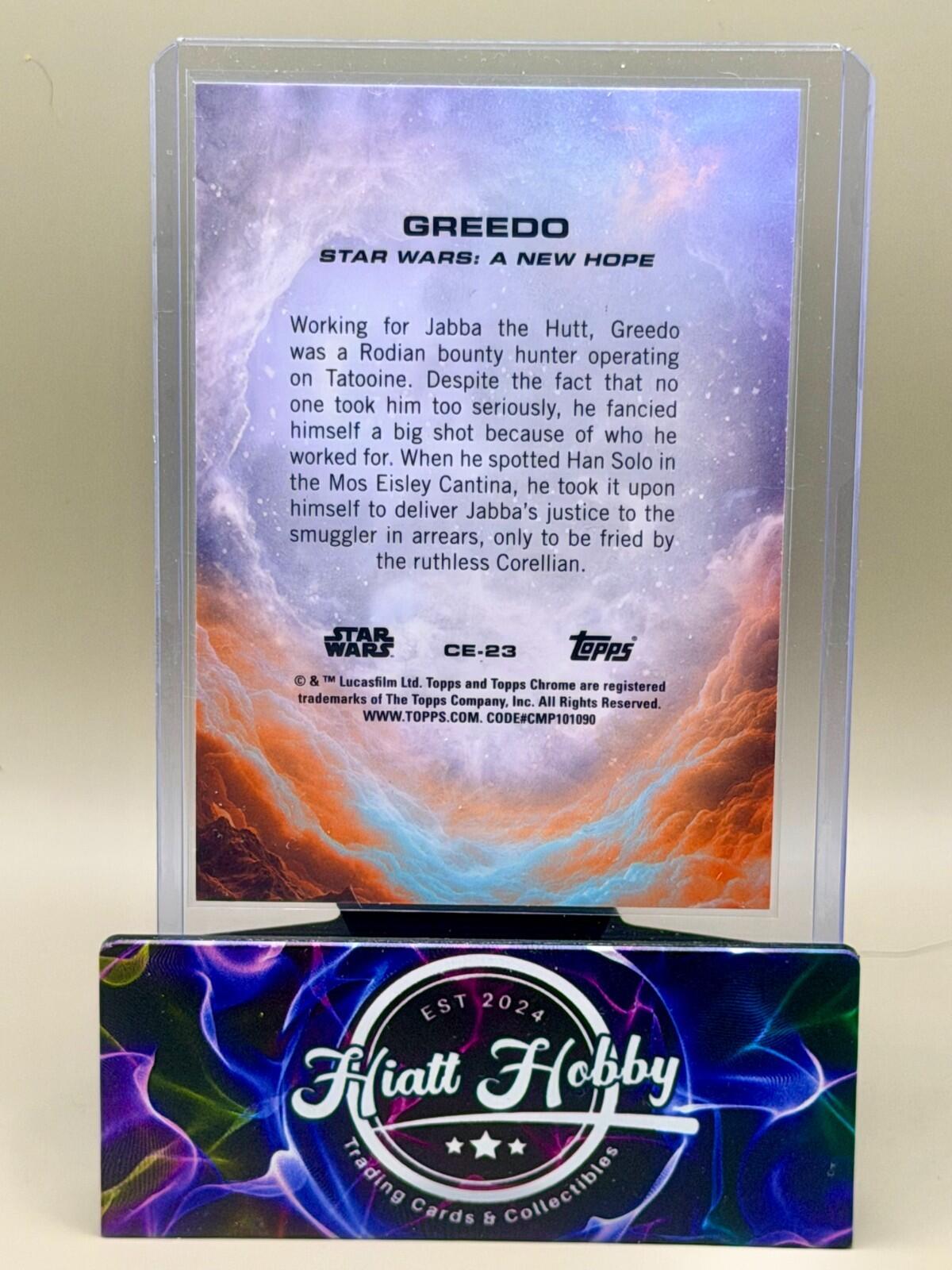 2025 Topps Chrome Star Wars - #CE-23 Greedo - Green Refractor /99