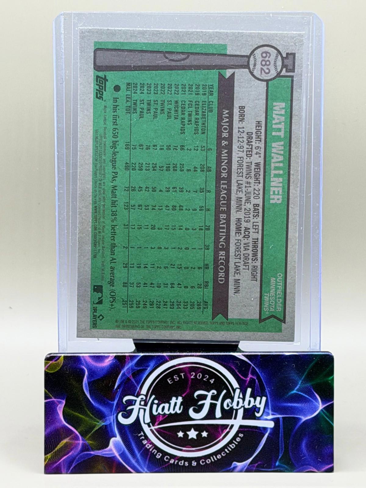 2025 Topps Heritage High Number - Matt Wallner #682 - Light Blue Sparkle