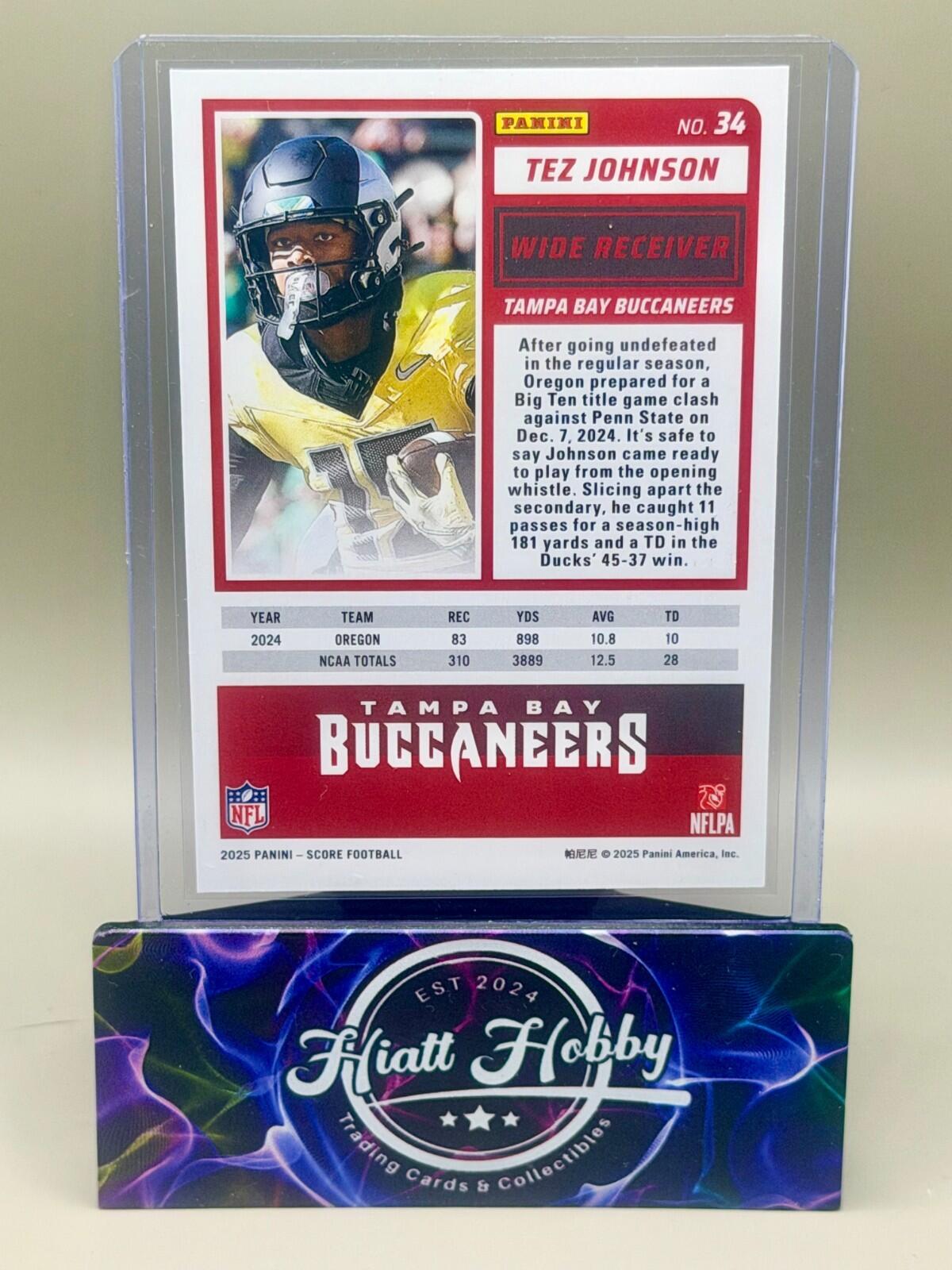 2025 Panini Score - #34 Tez Johnson (RC)