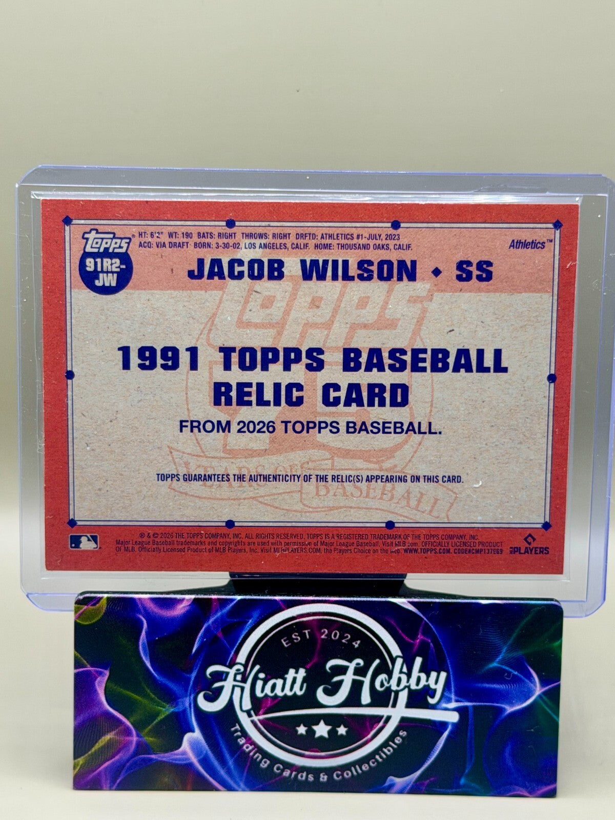 2026 Topps Series 2 - #91R2-JW Jacob Wilson - 35th Anniversary Relic