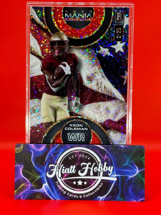 2024 Wild Card Auto Mania Keon Coleman #AMAC-KC - American Flag Speckle /25