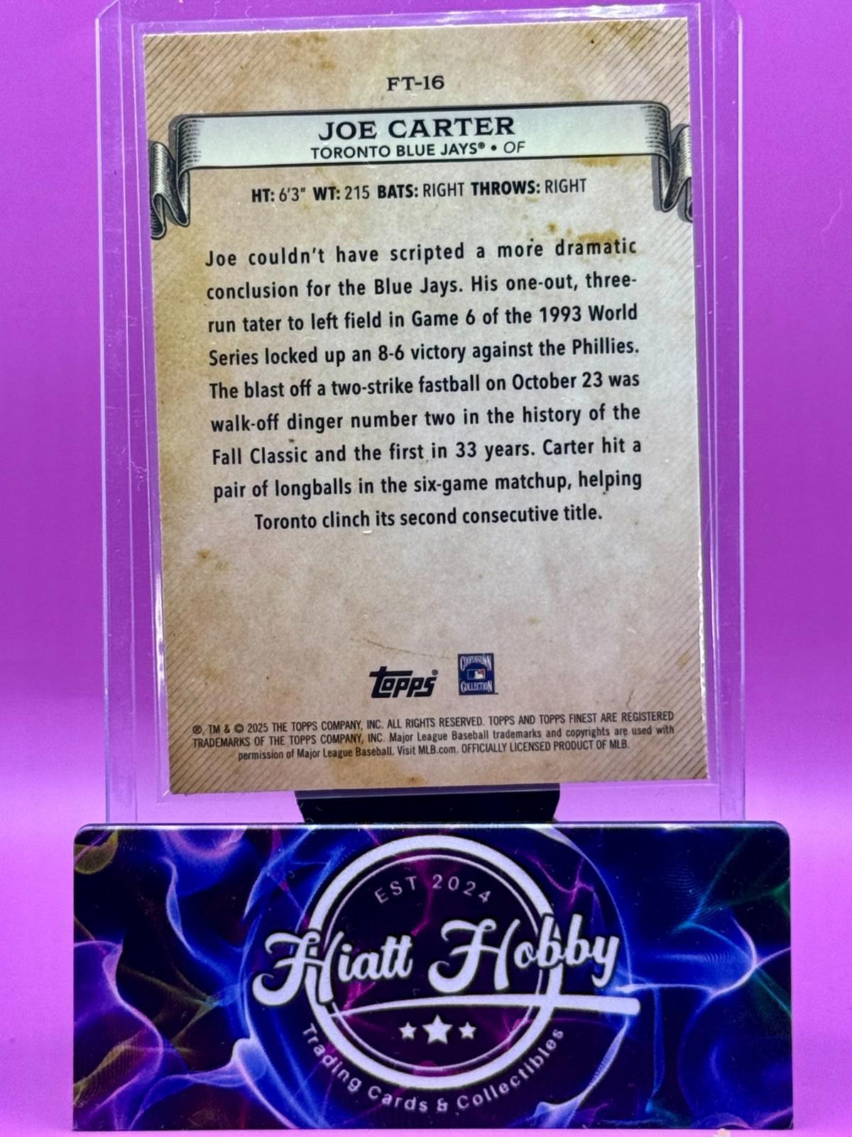 2025 Topps Finest - Joe Carter #FT-16 - Finest Timelines