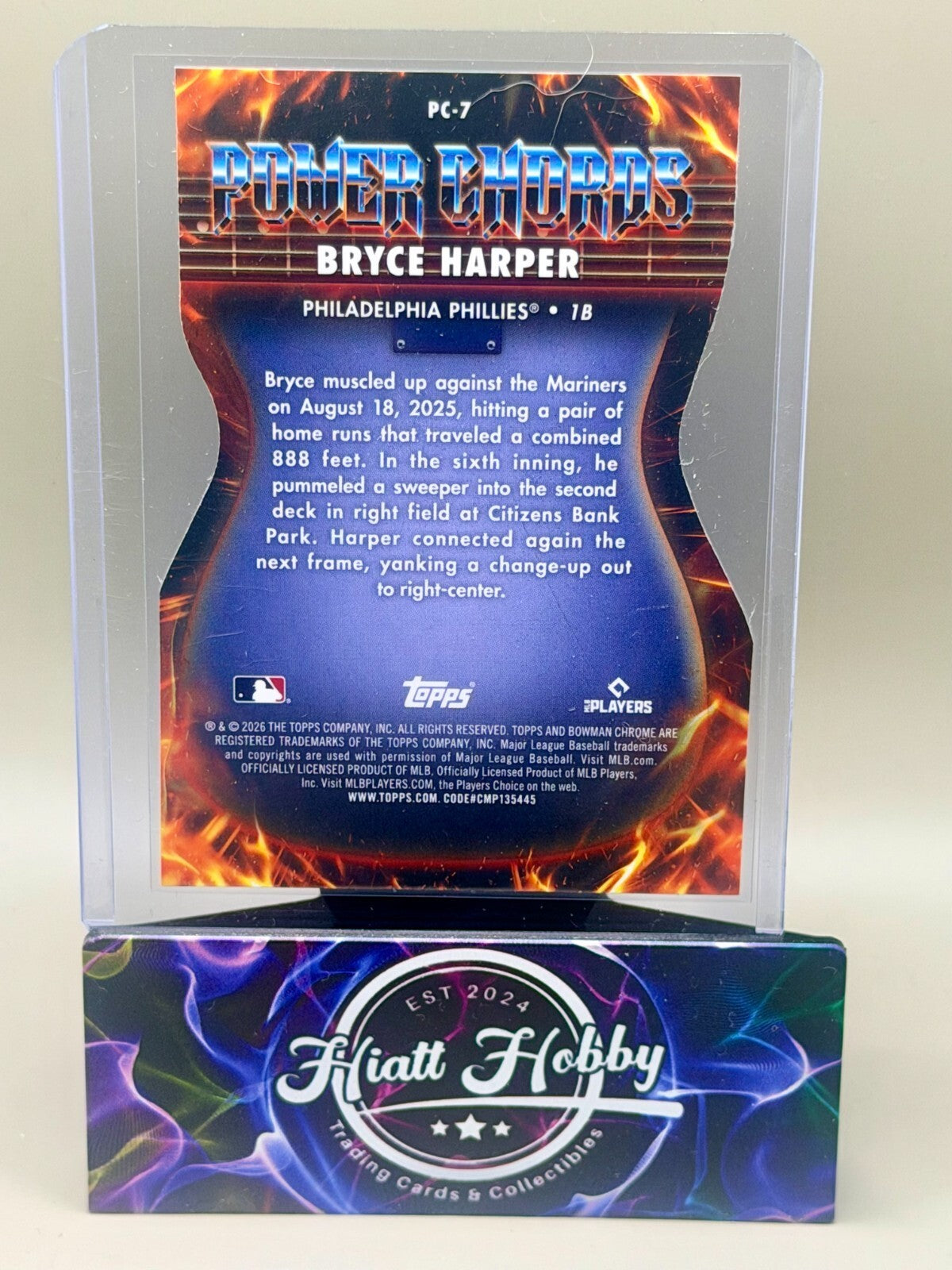2026 Bowman Chrome Baseball - #PC-7 Bryce Harper - Power Chords