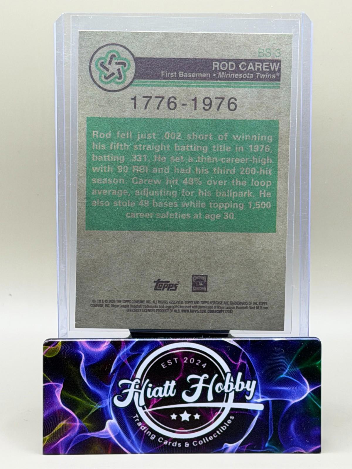 2025 Topps Heritage High Number - Bicentennial Stars Rod Carew #BS-3