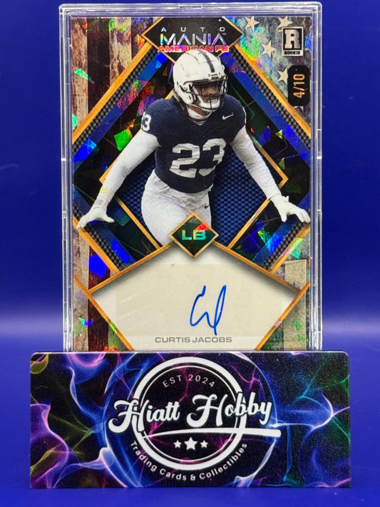 2024 Wild Card Auto Mania - Curtis Jacobs #AMAD-CJ - Vintage Flag Auto - Ice /10