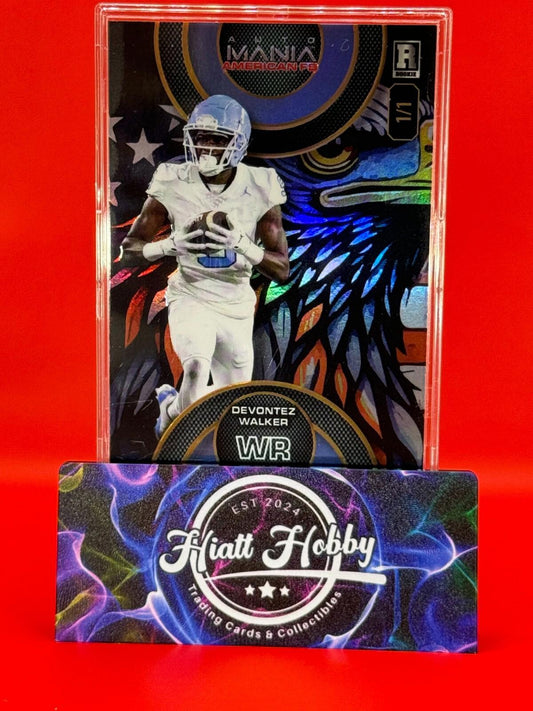 2024 Wild Card Auto Mania Devontez Walker #AMAC-DW - Eagle Rainbow Foil 1/1