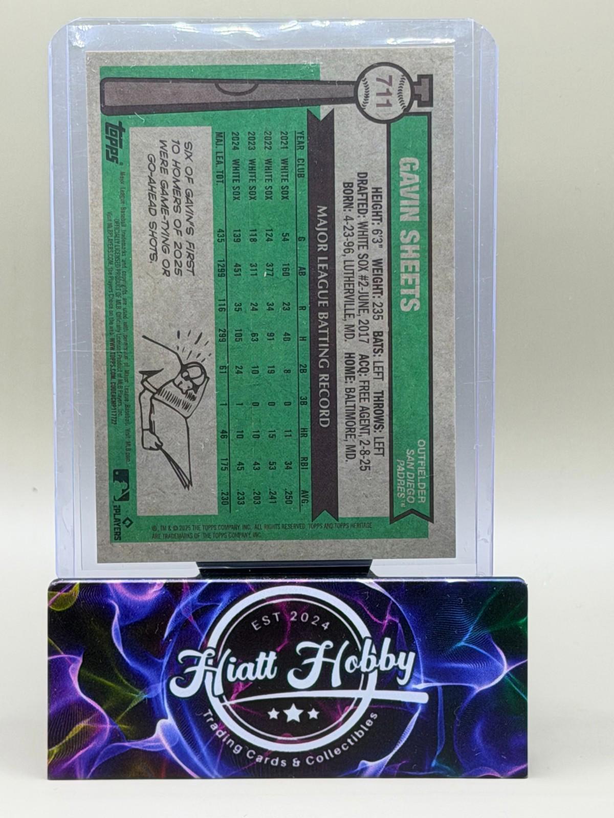 2025 Topps Heritage High Number - Gavin Sheets #711 - Light Blue Sparkle (SP)
