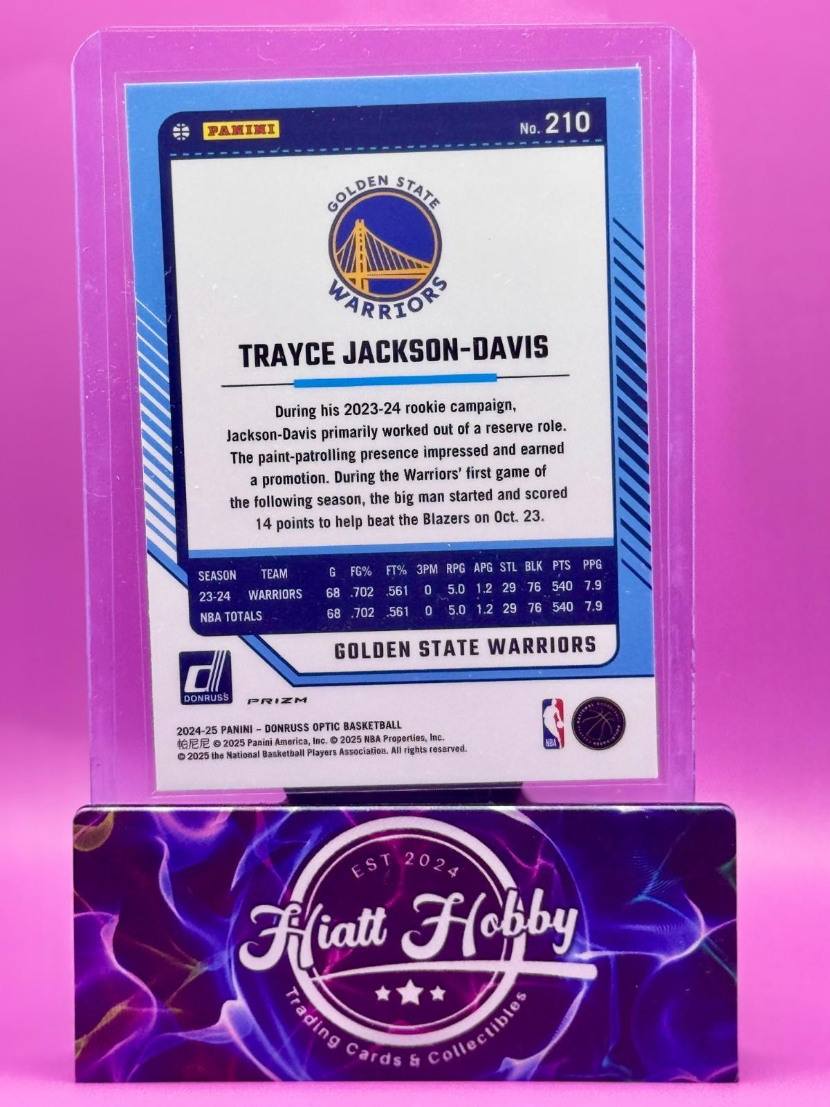 2024-25 Panini Donruss Optic - Trayce Jackson-Davis #210 - Purple Shock Prizm