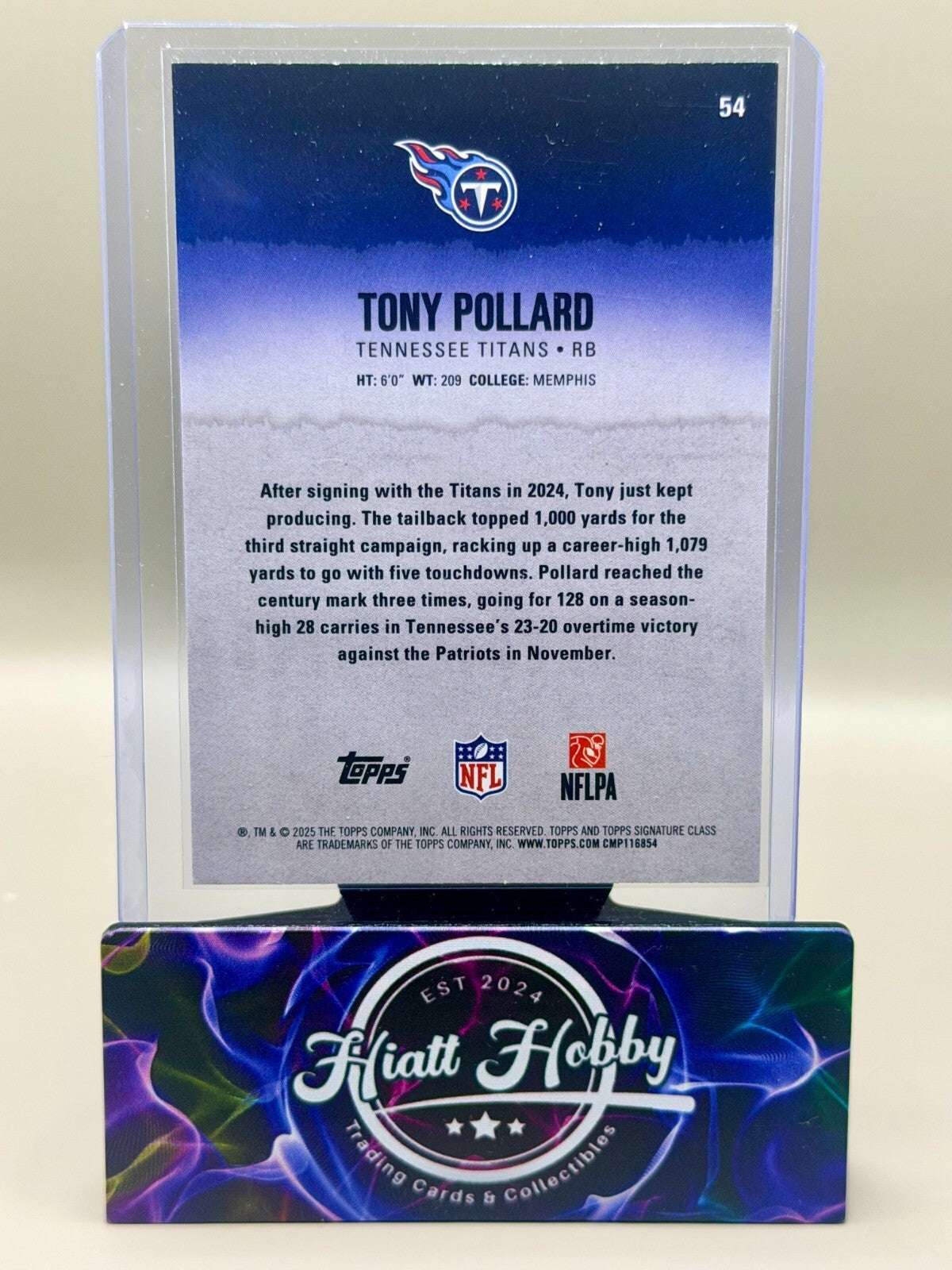 2025 Topps Signature Class Football - #54 Tony Pollard - Blue Yellow