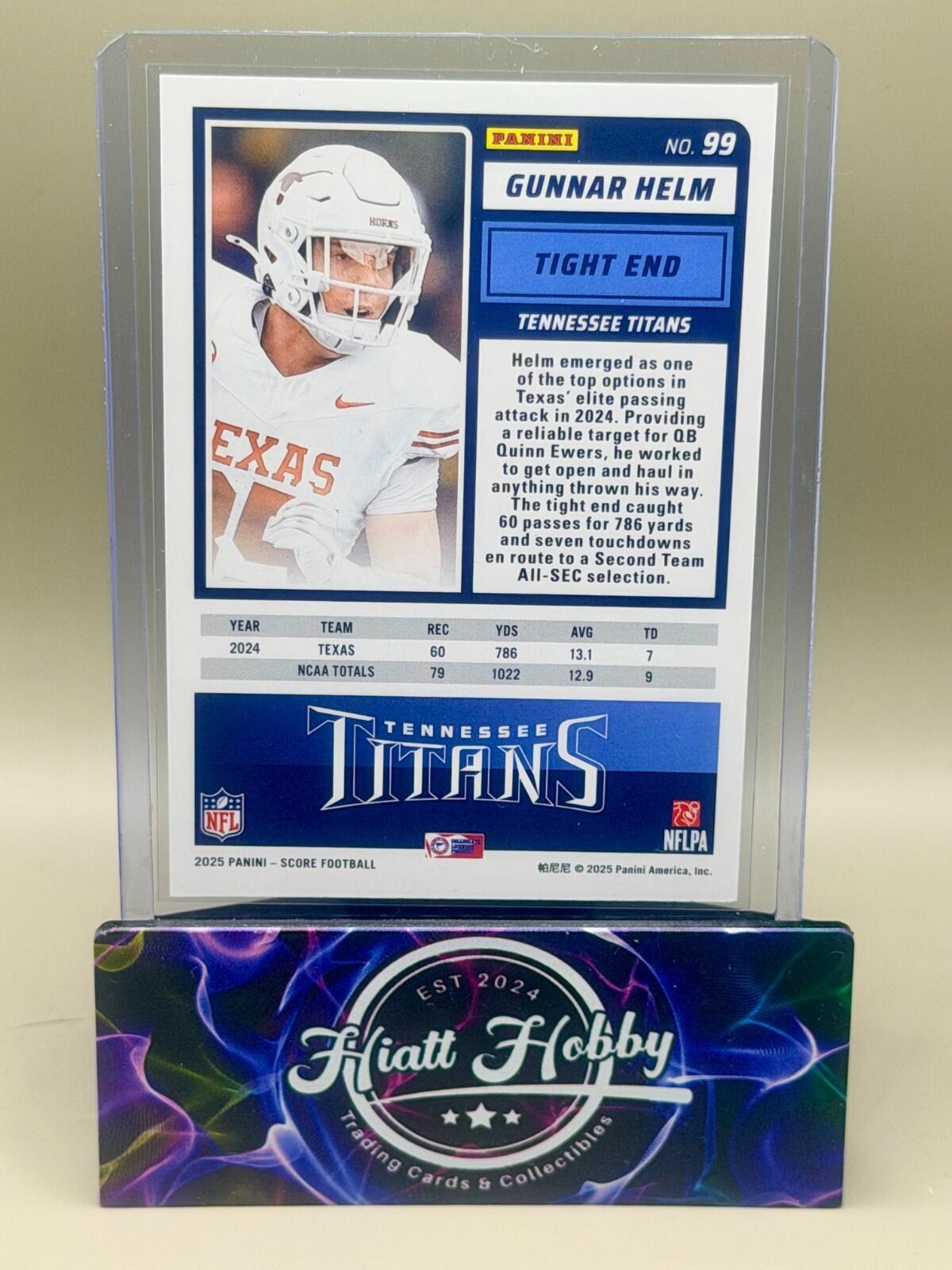 2025 Panini Score - #99 Gunnar Helm (RC)