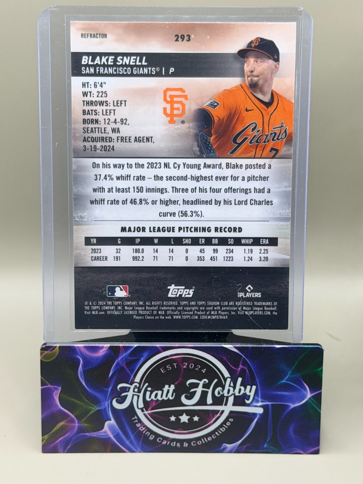 2024 Topps Stadium Club - #293 Blake Snell - Chrome Refractor