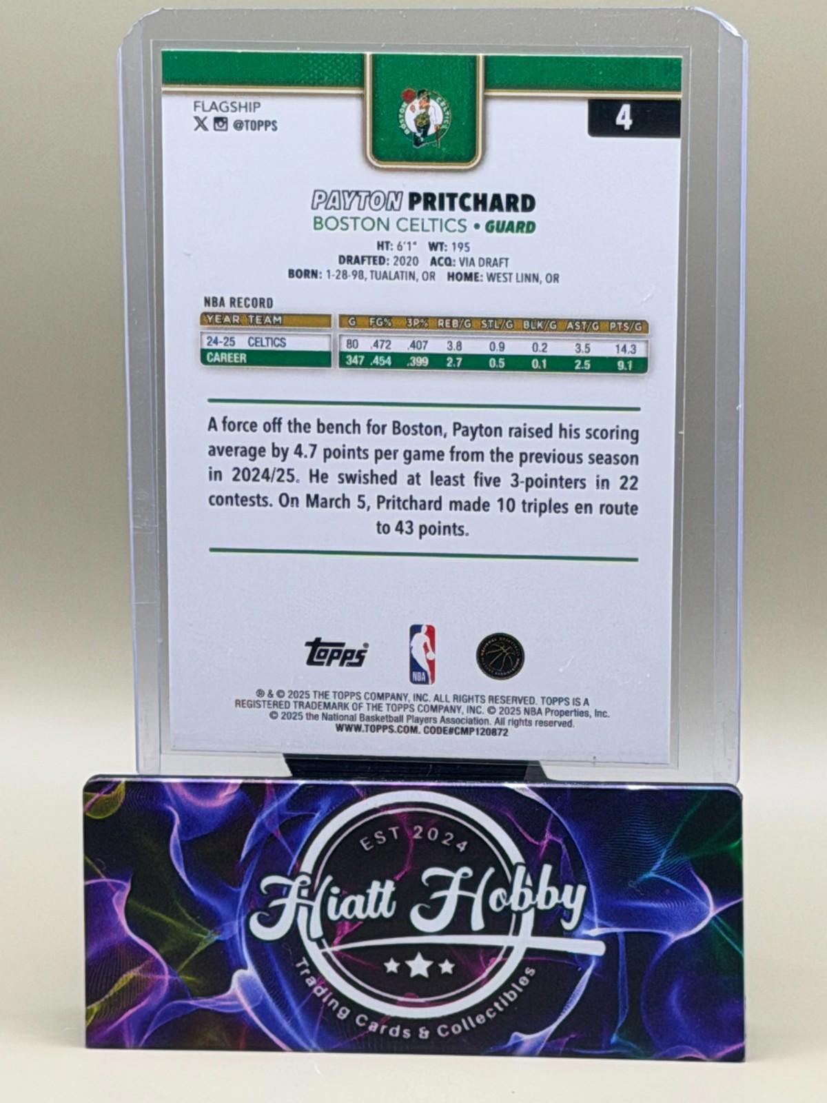 2025-26 Topps Basketball - Payton Pritchard #4 - Season Tipoff