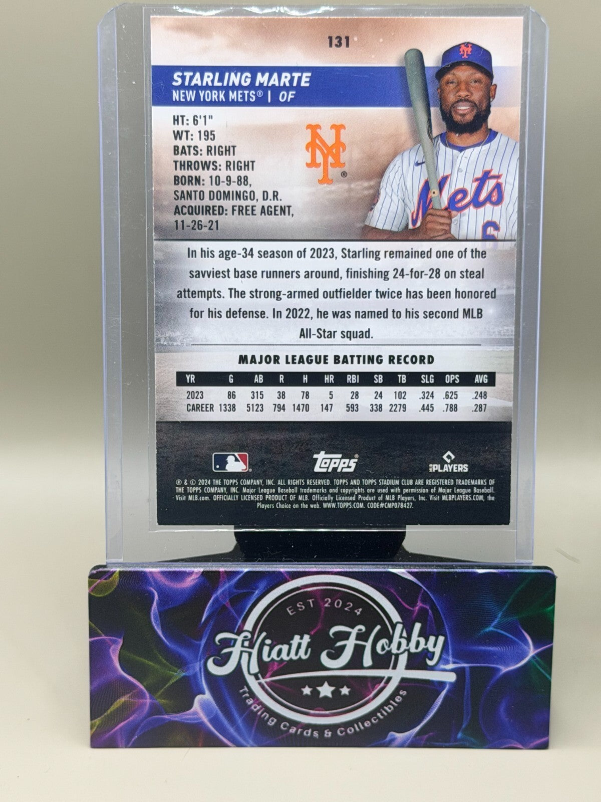 2024 Topps Stadium Club - #131 Starling Marte - Black Foil