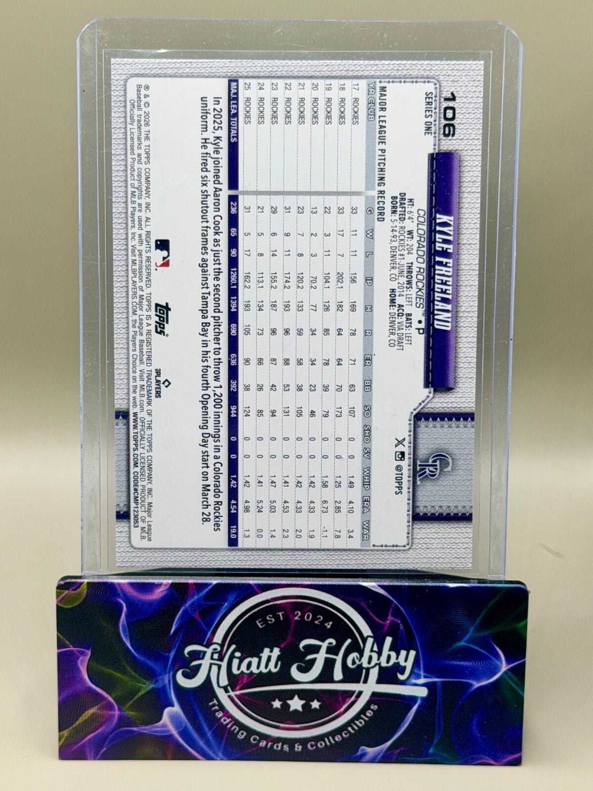 2026 Topps Series 1 - #106 Kyle Freeland - Aqua Holofoil