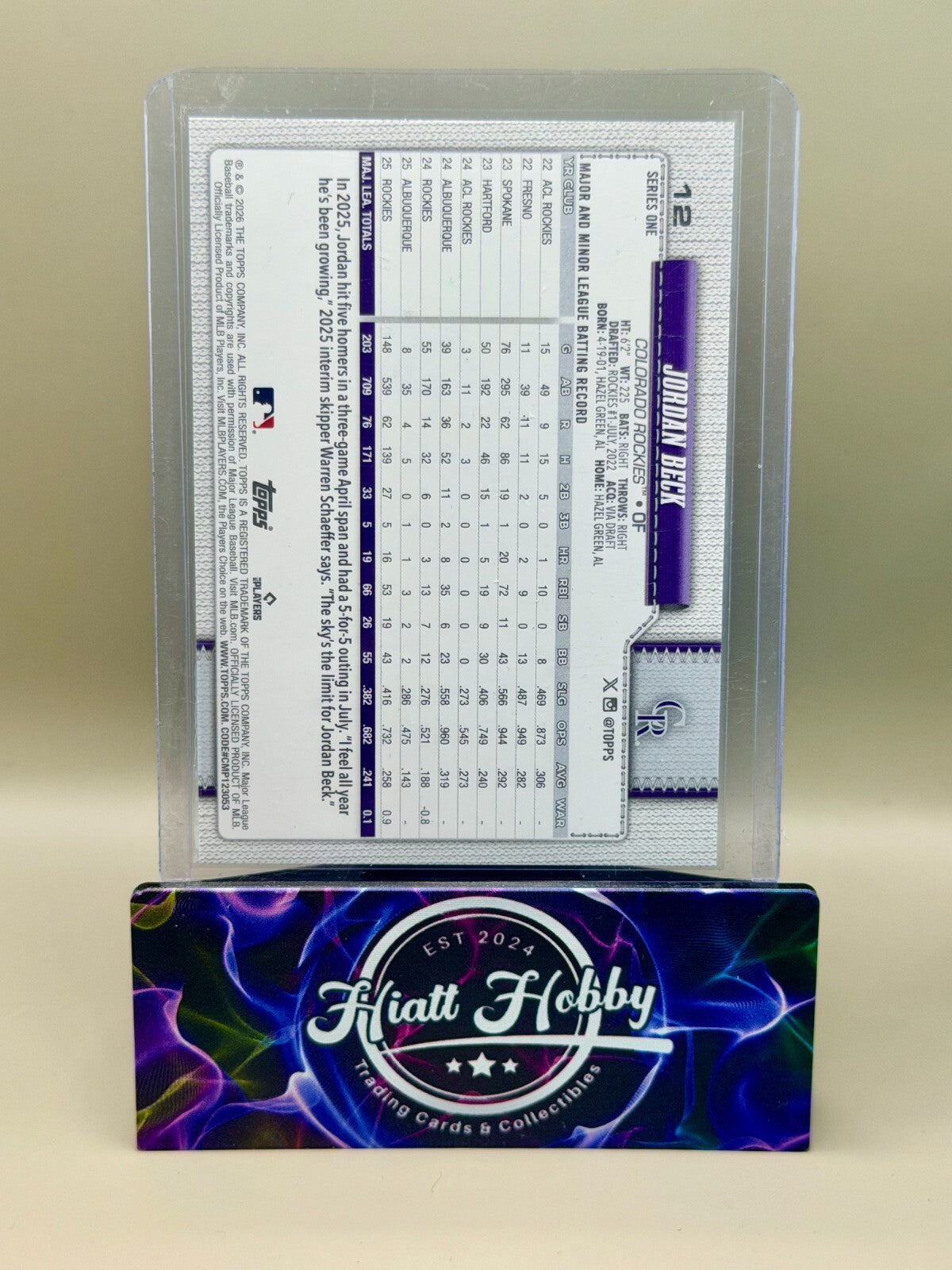 2026 Topps Series 1 - #12 Jordan Beck - Holofoil