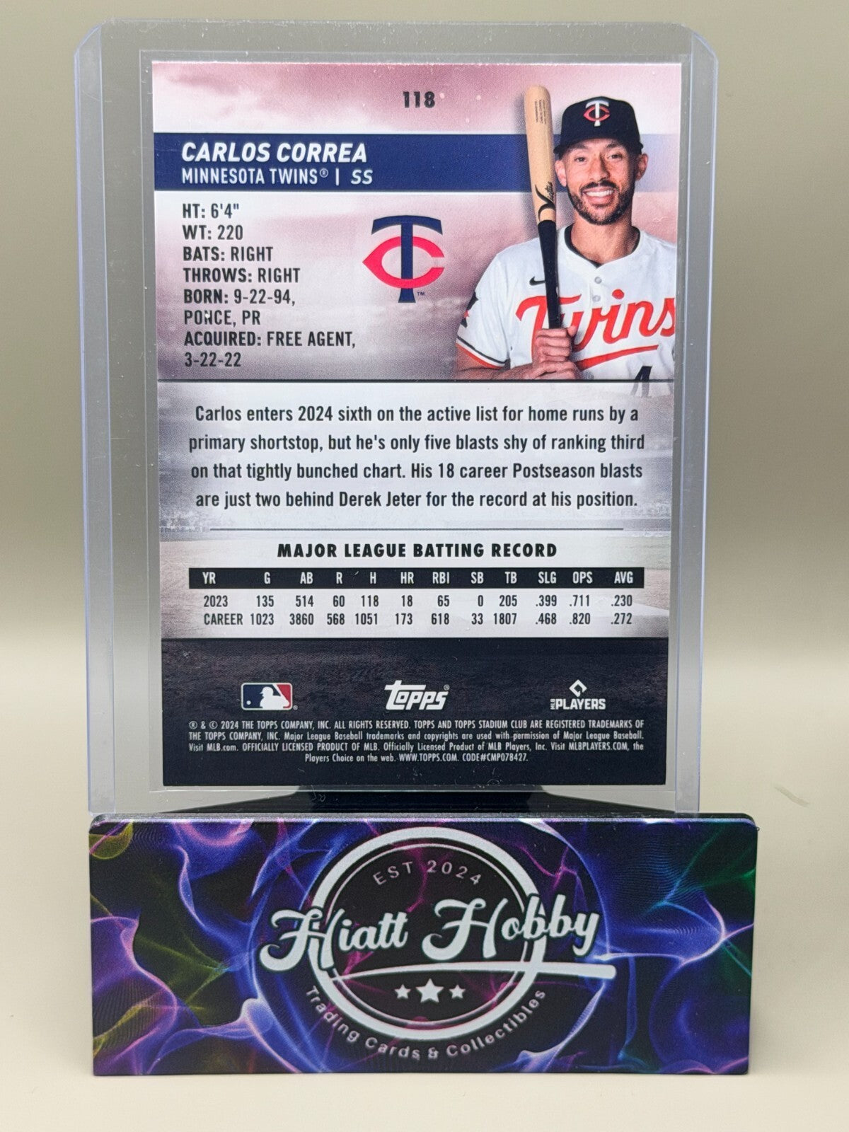 2024 Topps Stadium Club - #118 Carlos Correa