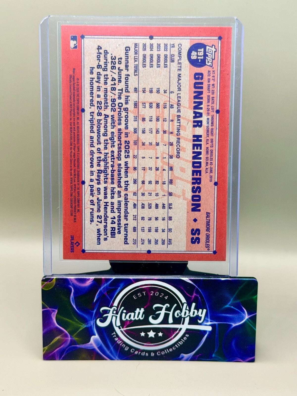 2026 Topps Series 1 - #T91-49 Gunnar Henderson - 1991 Topps - Crackleboard Foil