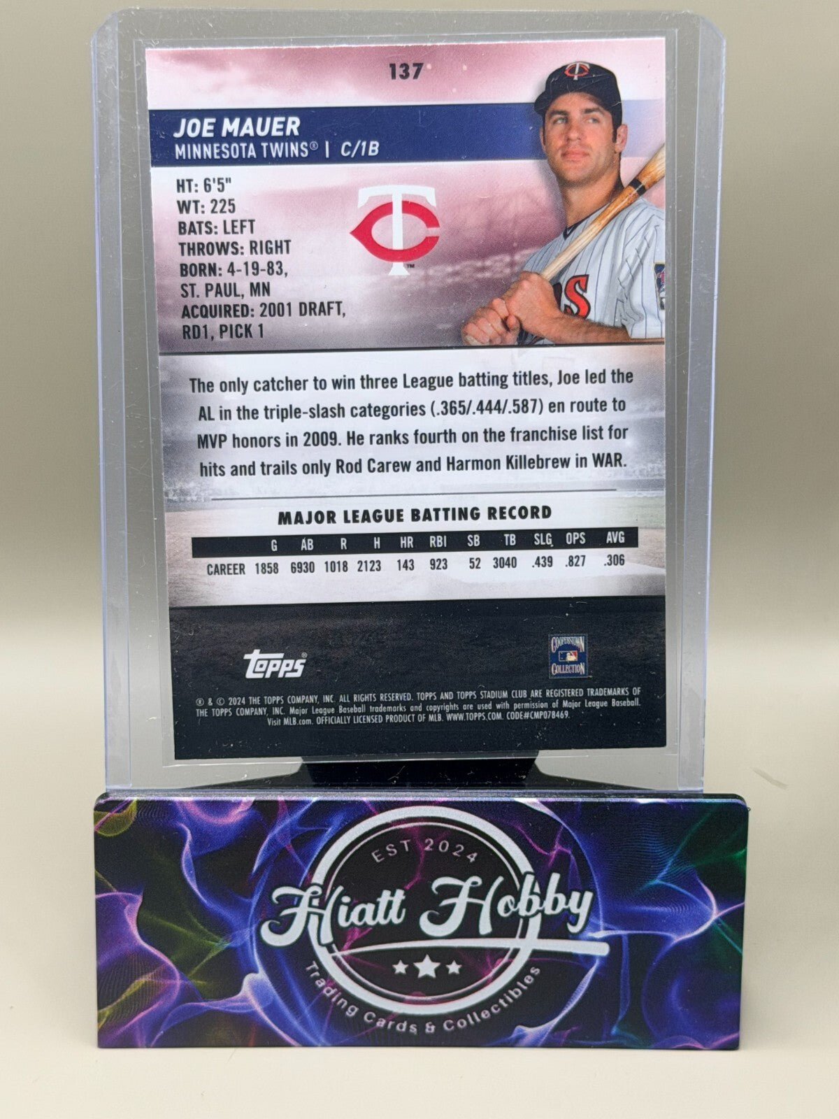 2024 Topps Stadium Club - #137 Joe Mauer - Chrome
