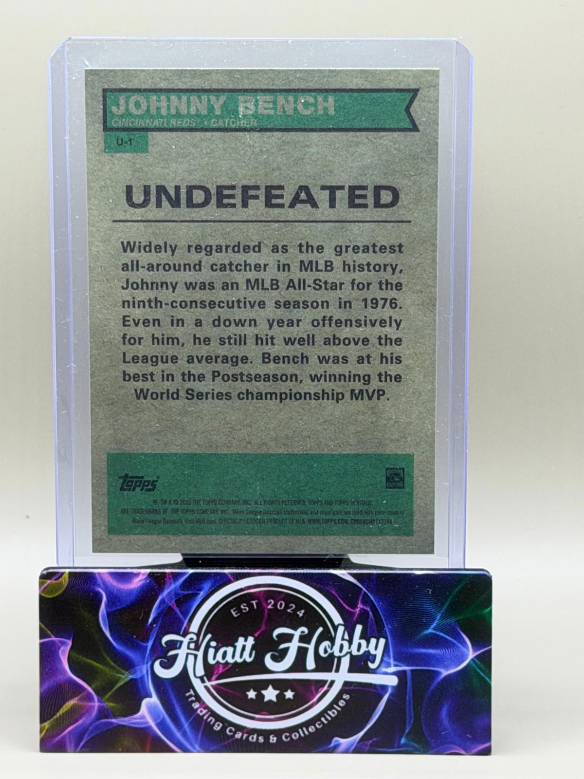 2025 Topps Heritage High Number - Undefeated Johnny Bench #U-1