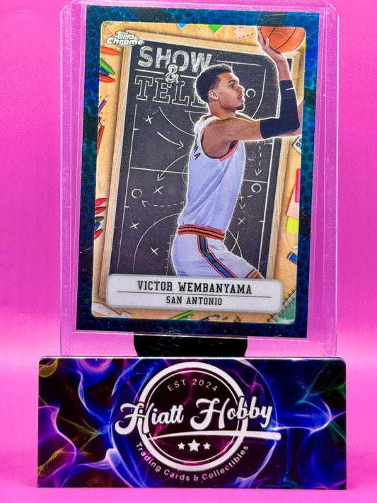 2024-25 Topps Chrome - Victor Wembanyama - Show and Tell - Blue Ball Refractor