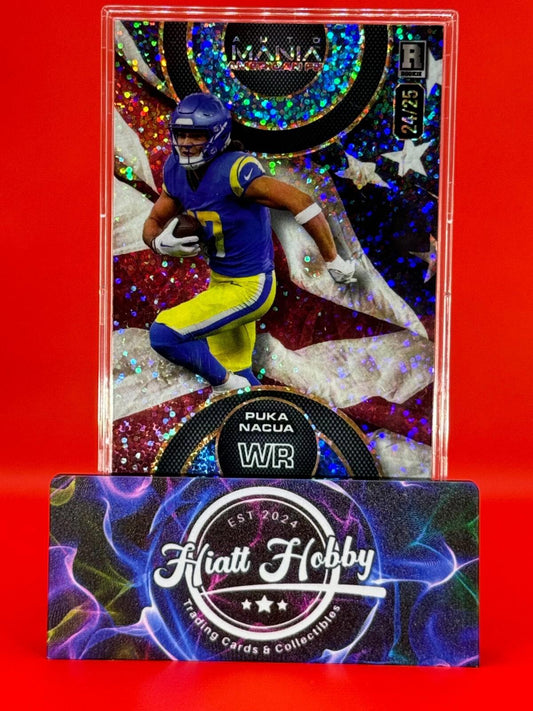 2024 Wild Card Auto Mania Puka Nacua #AMAC-PN - American Flag Speckle /25