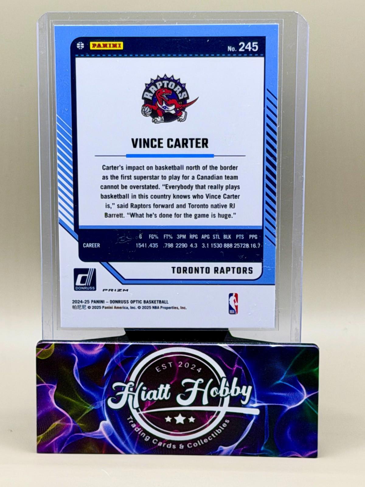 2024-25 Panini Donruss Optic - Vince Carter #245 - Purple Shock Prizm