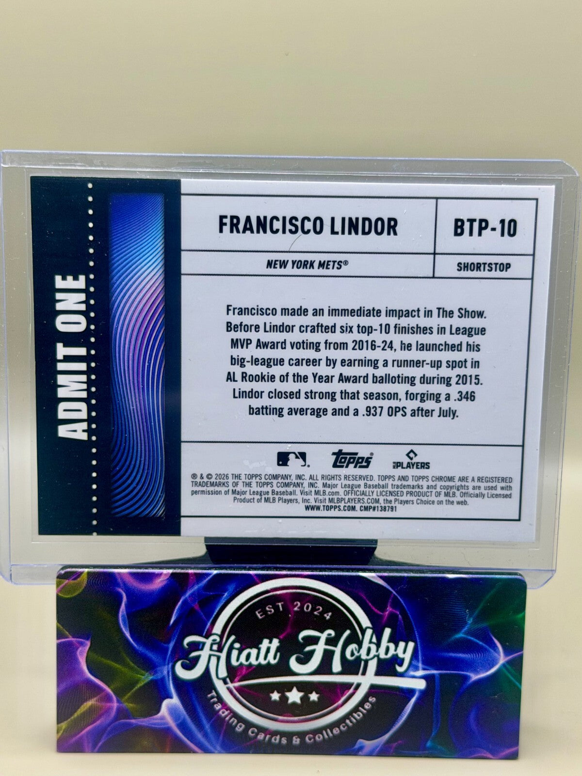 2026 Topps Chrome - #BTP-10 Francisco Lindor - Big Ticket Player